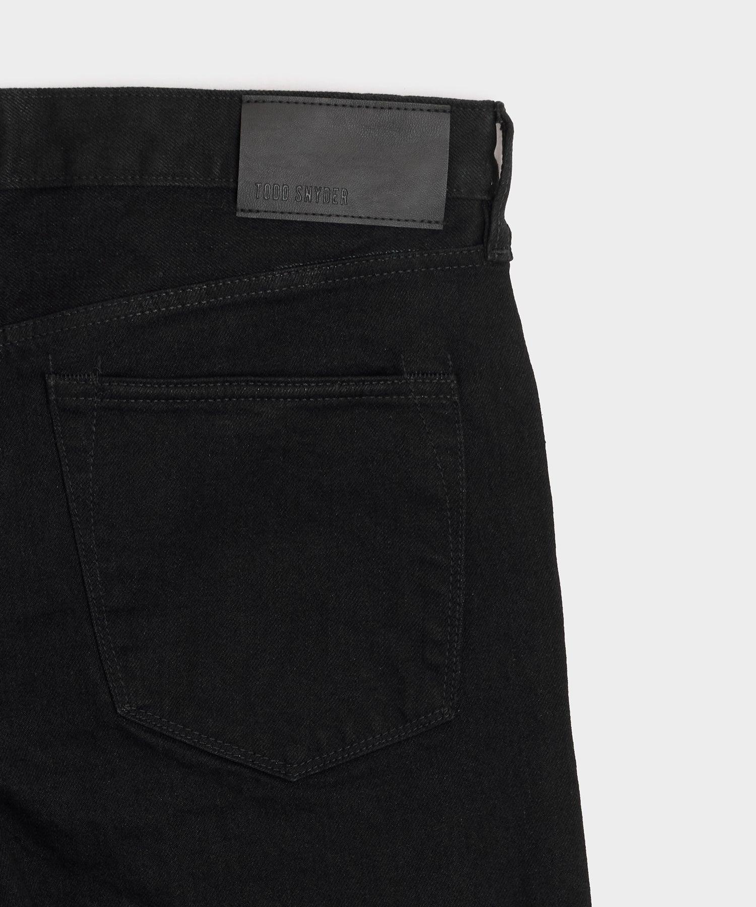 Straight Japanese Selvedge Stretch Jean in Black Product Image
