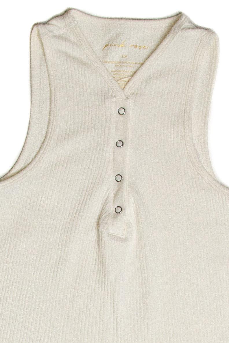 Seamless Snap Henley Tank Top Product Image