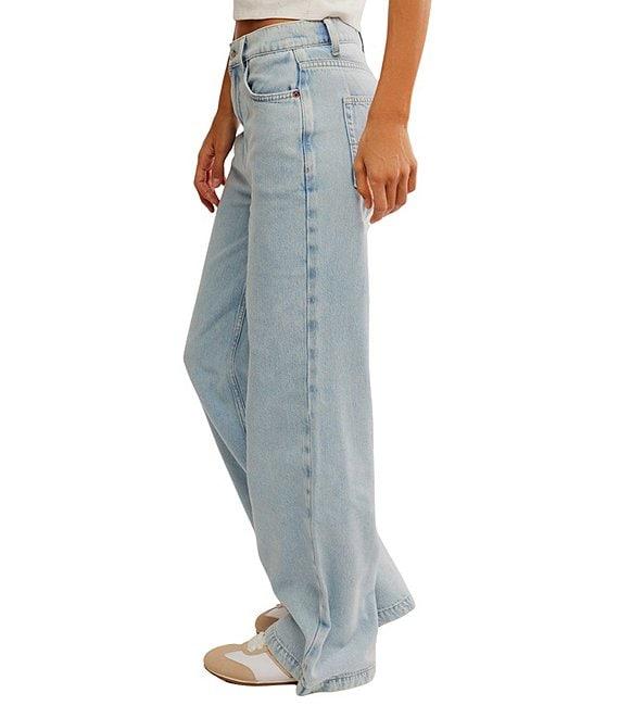Free People We The Free Stride Low Slung Wide Leg Jeans Product Image