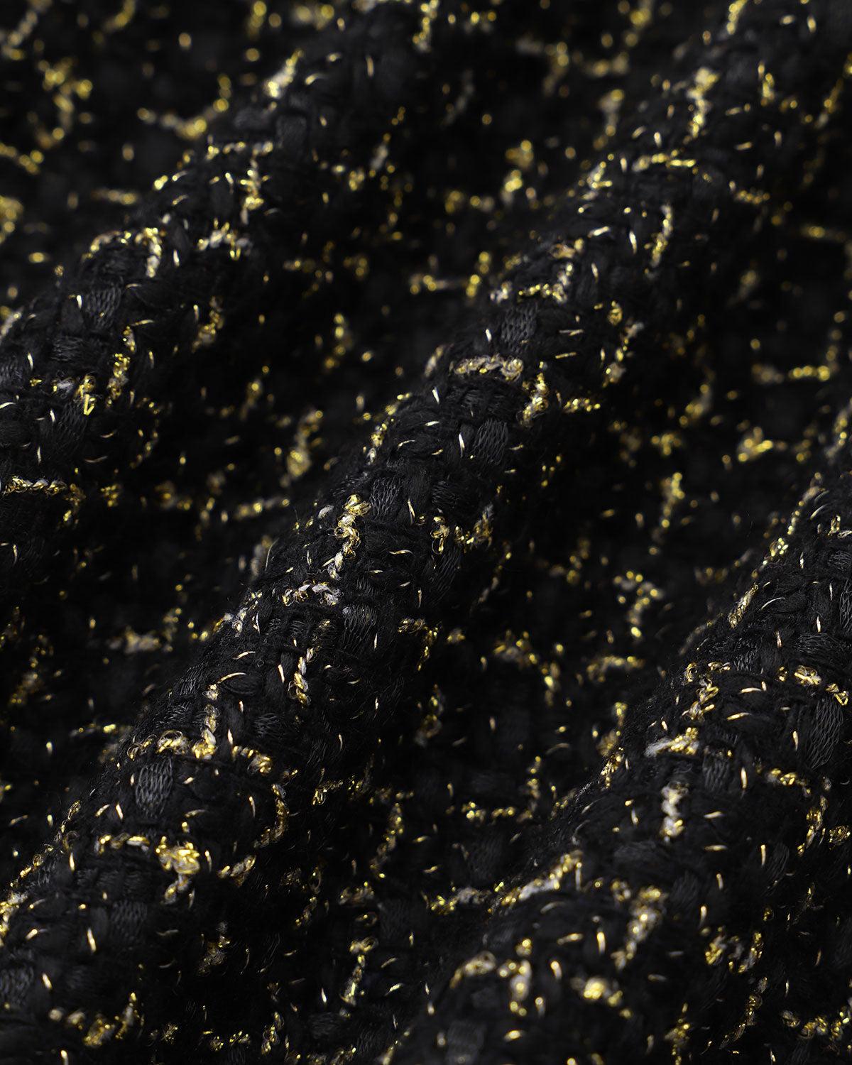 Black Single-Breasted Tweed Jacket Product Image