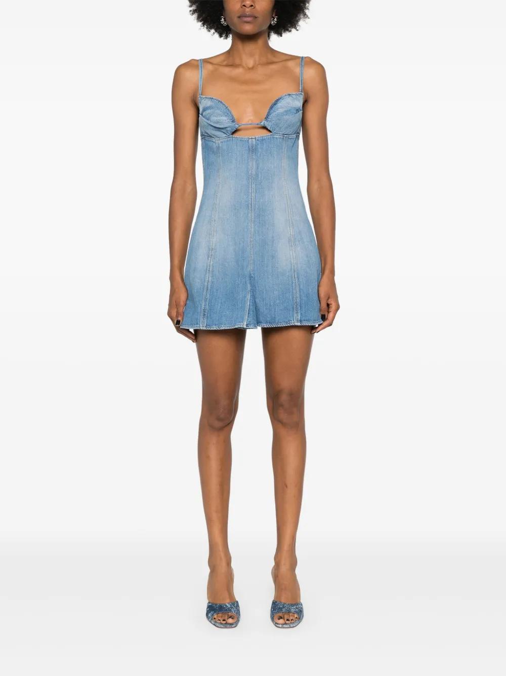 godet-design denim mini dress Product Image