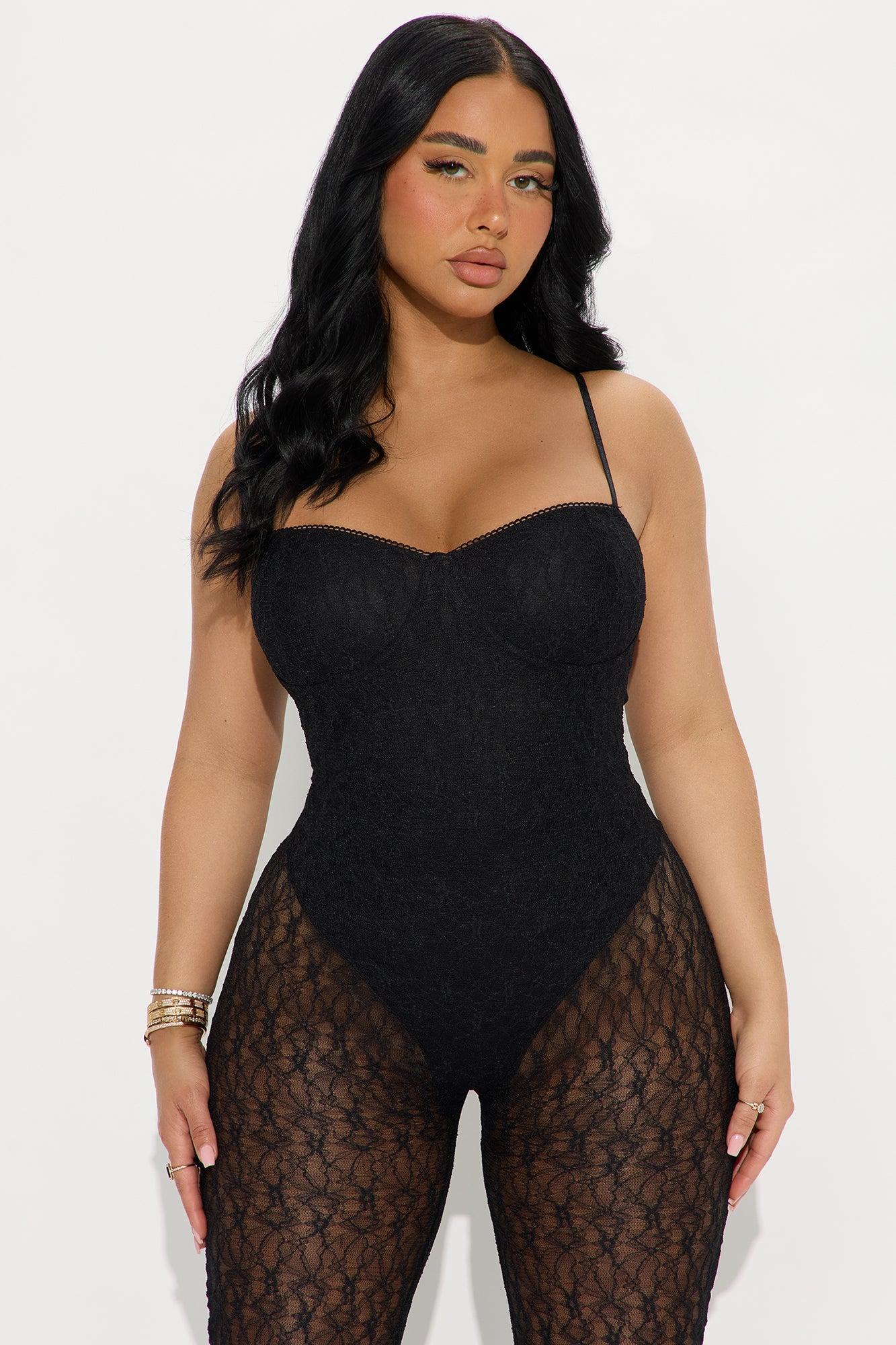 Give Me A Sign Lace Jumpsuit - Black Product Image