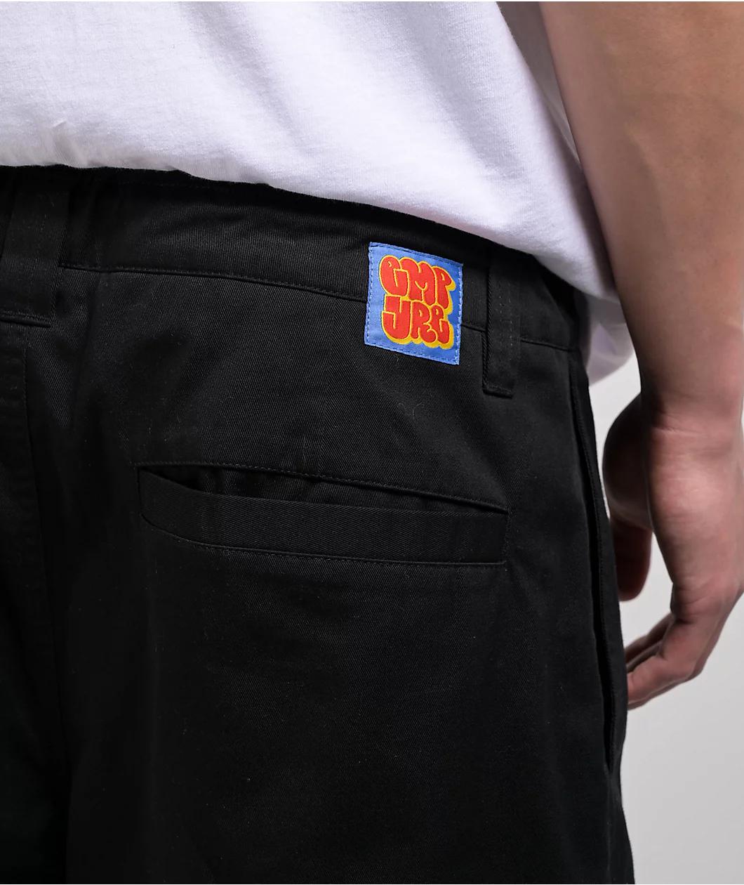 Empyre School Black Ultra Wide Skate Pleated Chino Pants Product Image