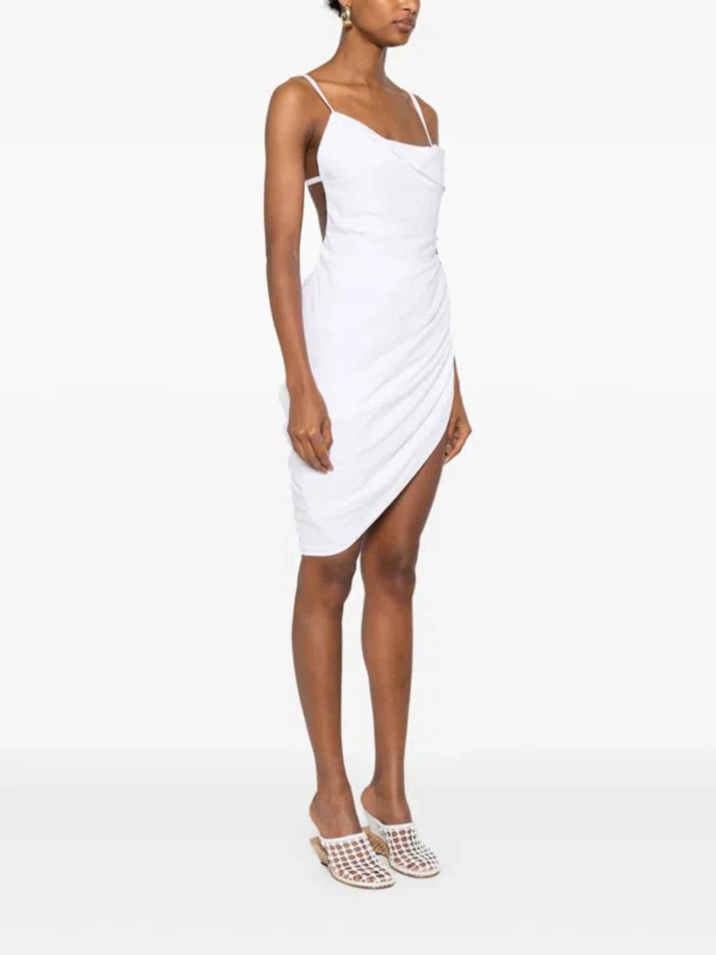 JACQUEMUS La Robe Saudade Long Viscose Blend Dress In White Product Image