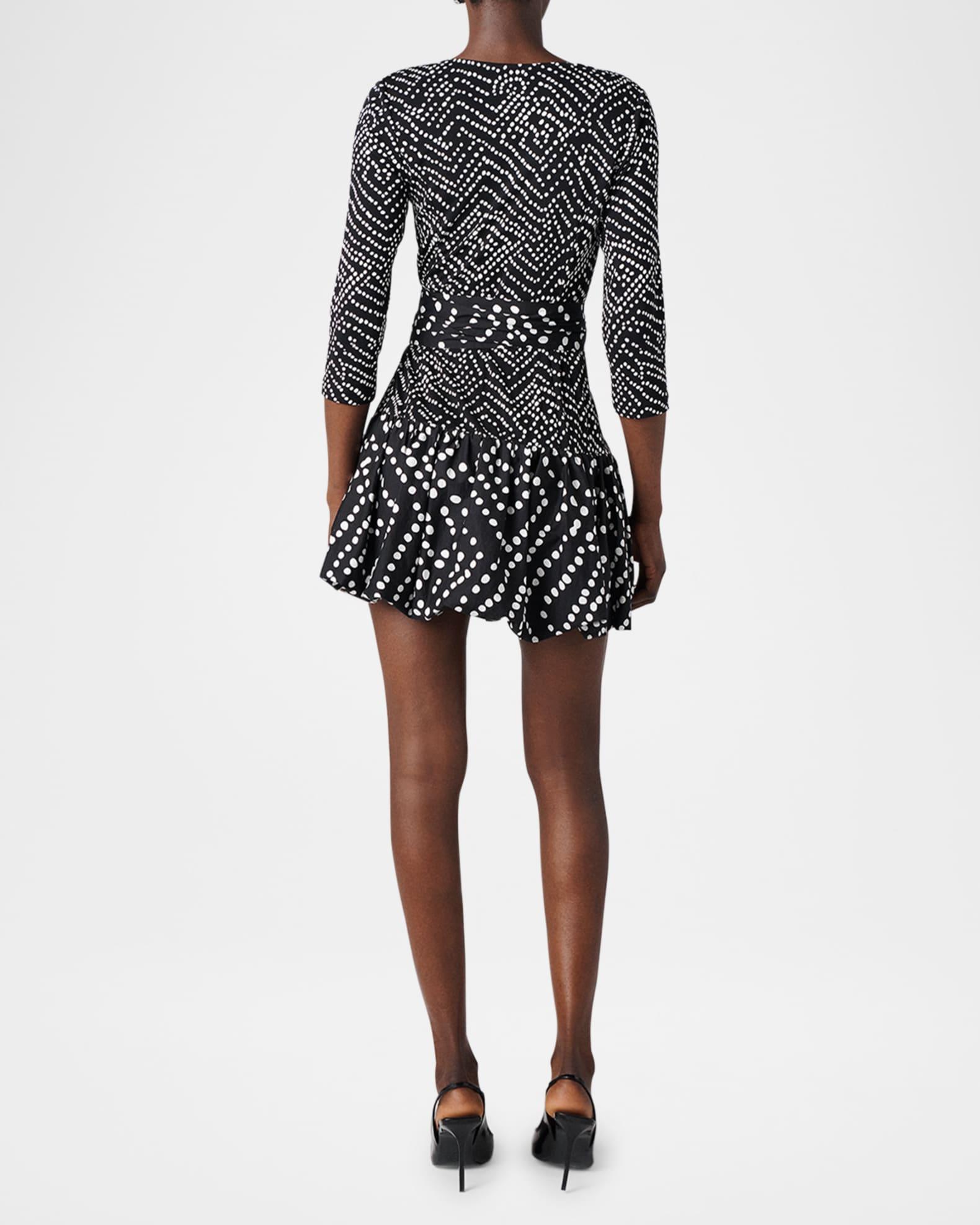 Heather Polka Dot Flounce Mini Wrap Dress Product Image