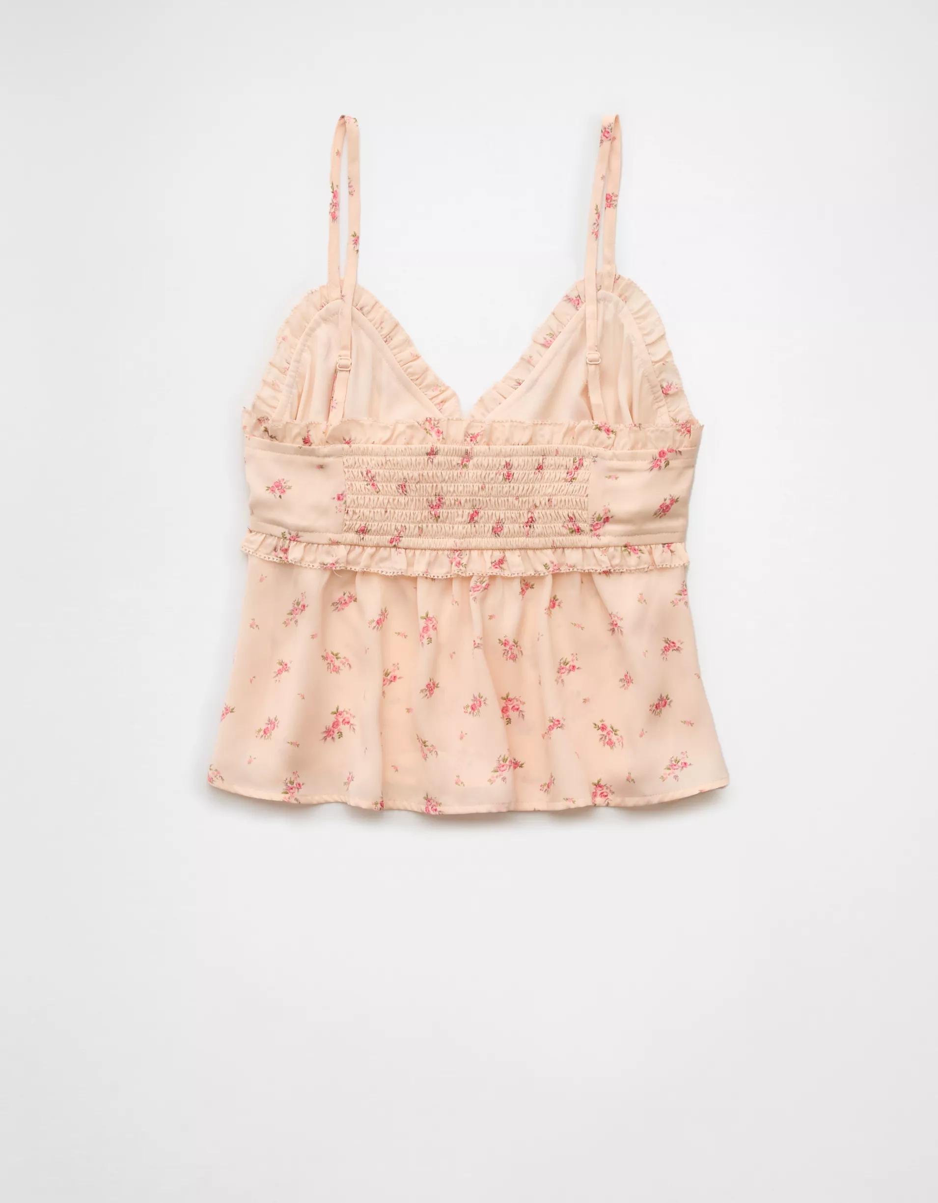 AE V-Neck Tie Front Ruffle Cami Product Image