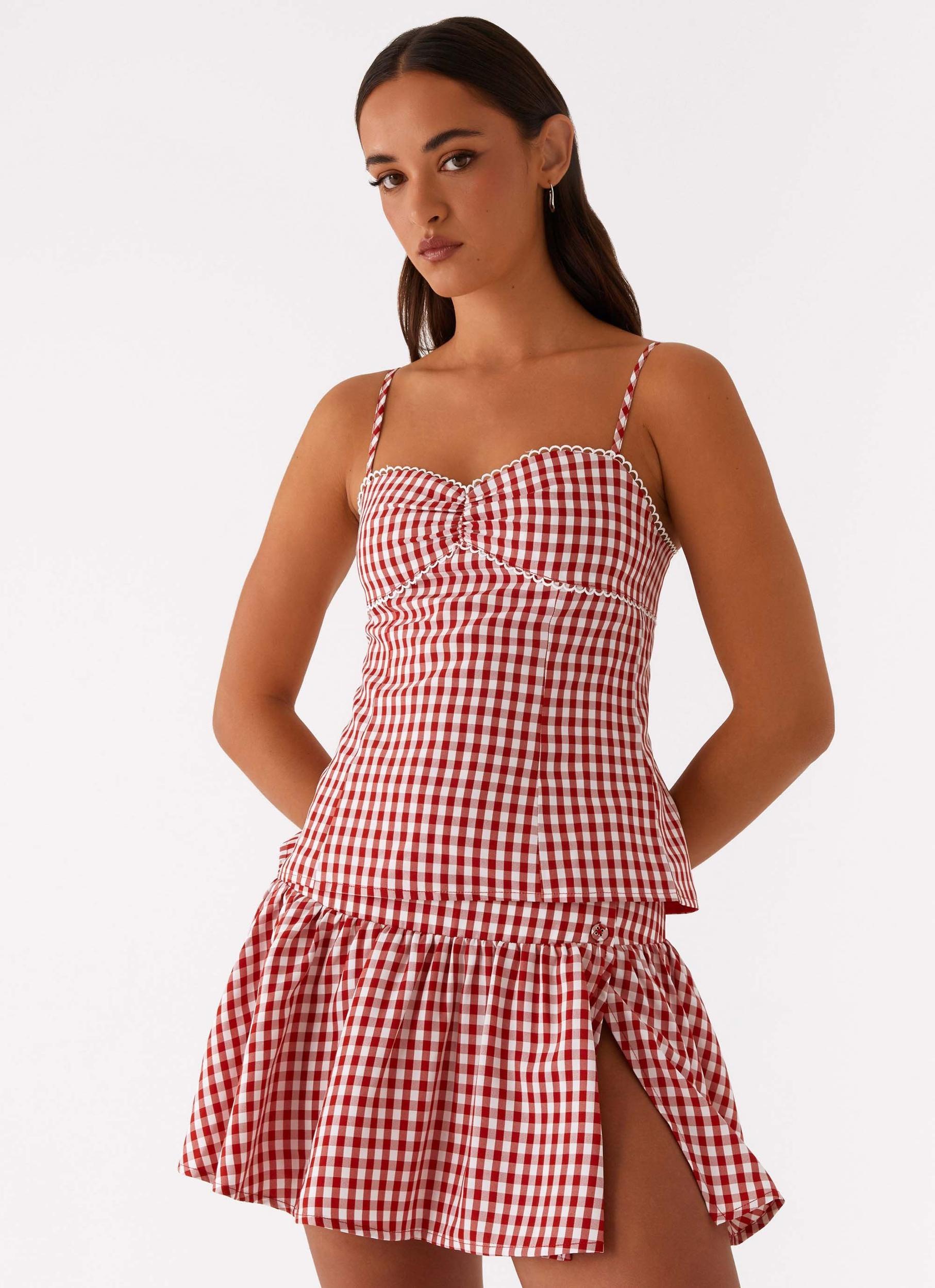 Bellamy Top - Red Gingham Product Image