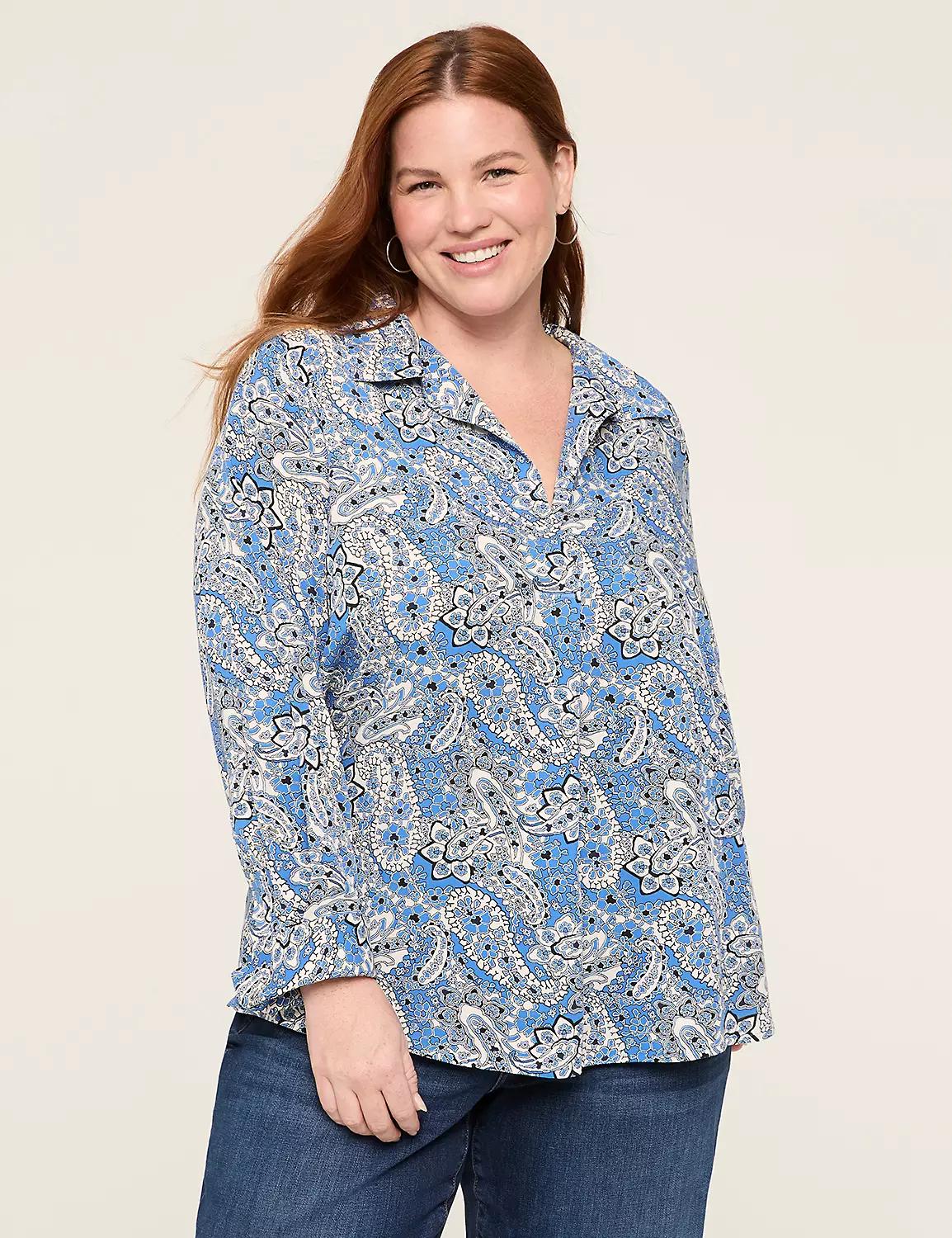 Relaxed Collar Popover Top Product Image
