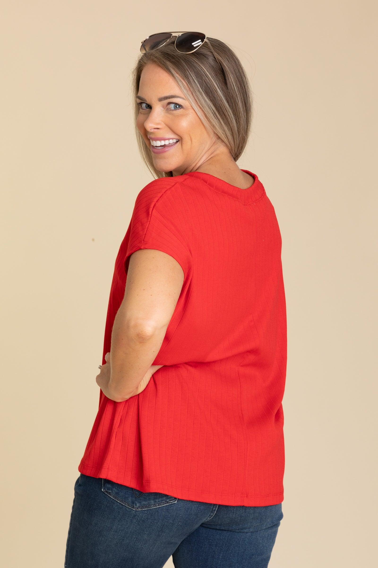 Ribbed V-Neck Top Product Image