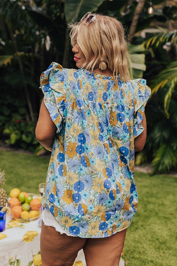 Floral Galore Shift Top In Blue Curves Product Image