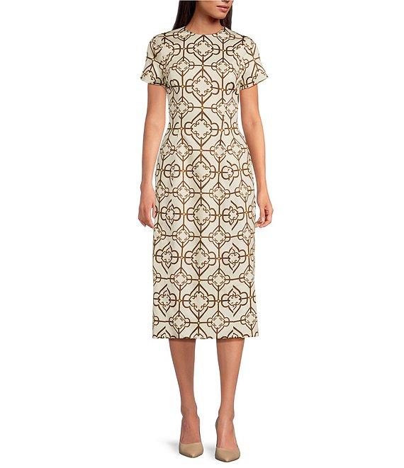 Mestiza New York Hampton Convertible Round Neck Short Sleeve Column Midi Dress Product Image