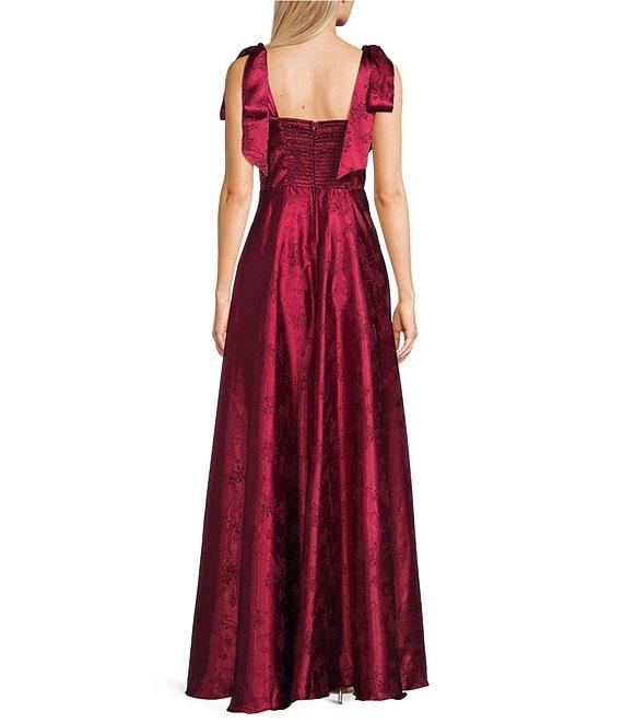 B. Darlin Floral Satin Jacquard Tie Strap Dress Product Image