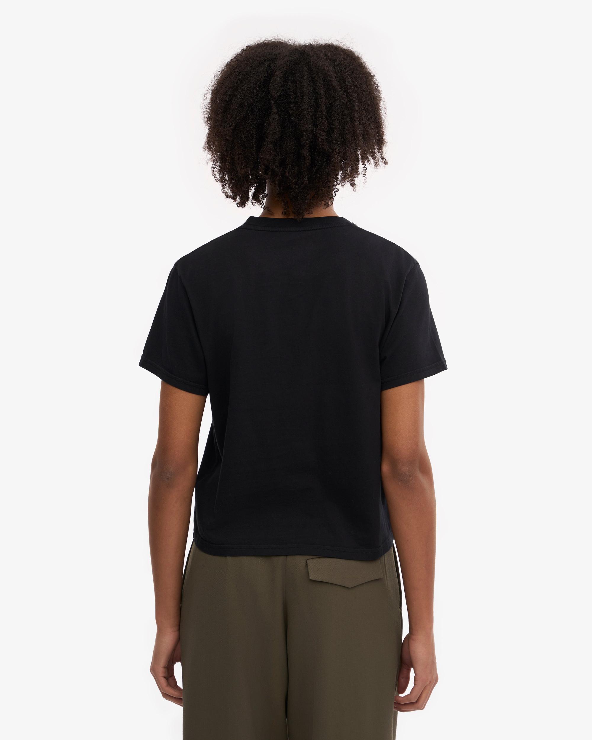 Organic Boxy Crop Tee - Faded Black Product Image