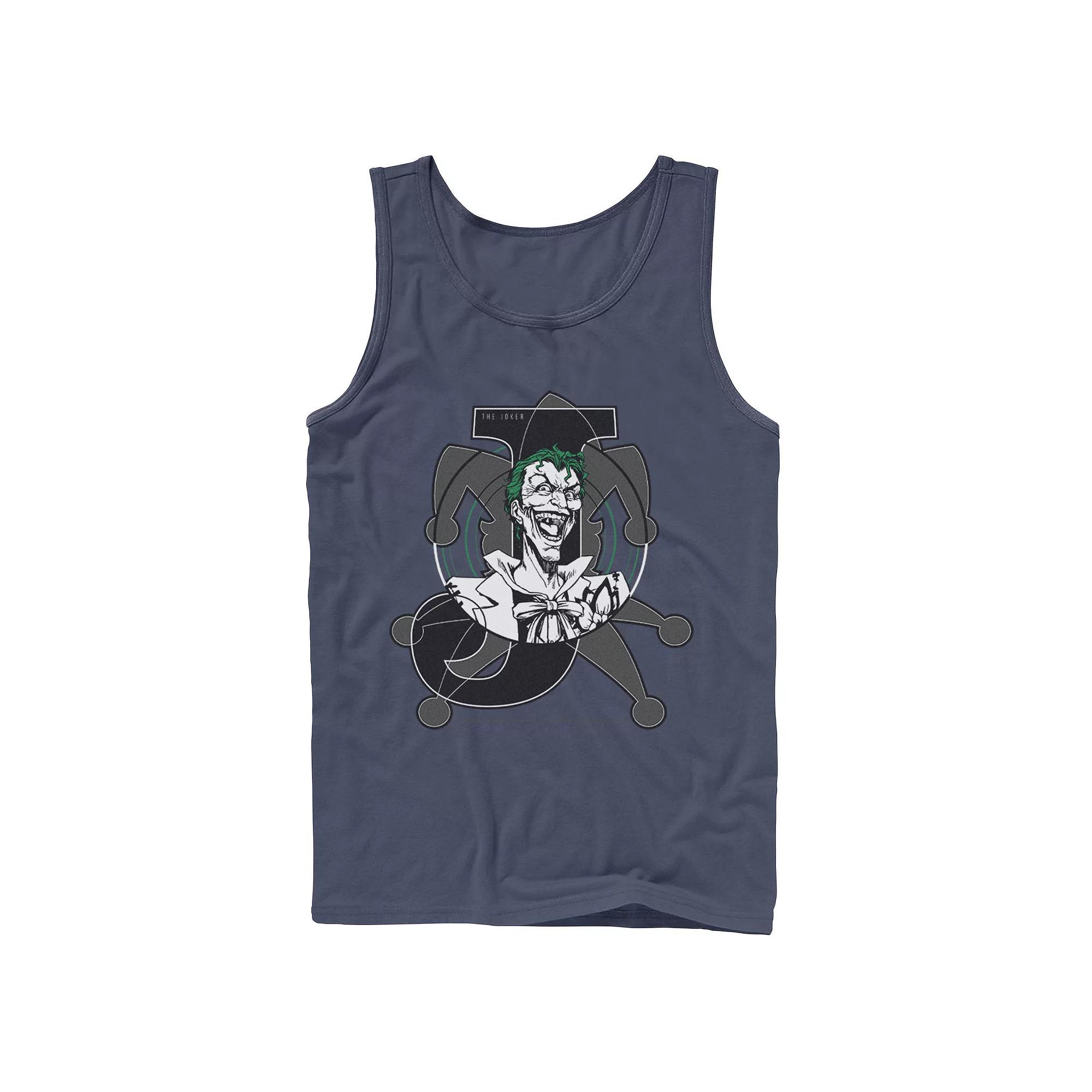 Men's DC Comics Joker Card Laughing Poster Tank Top,  Product Image