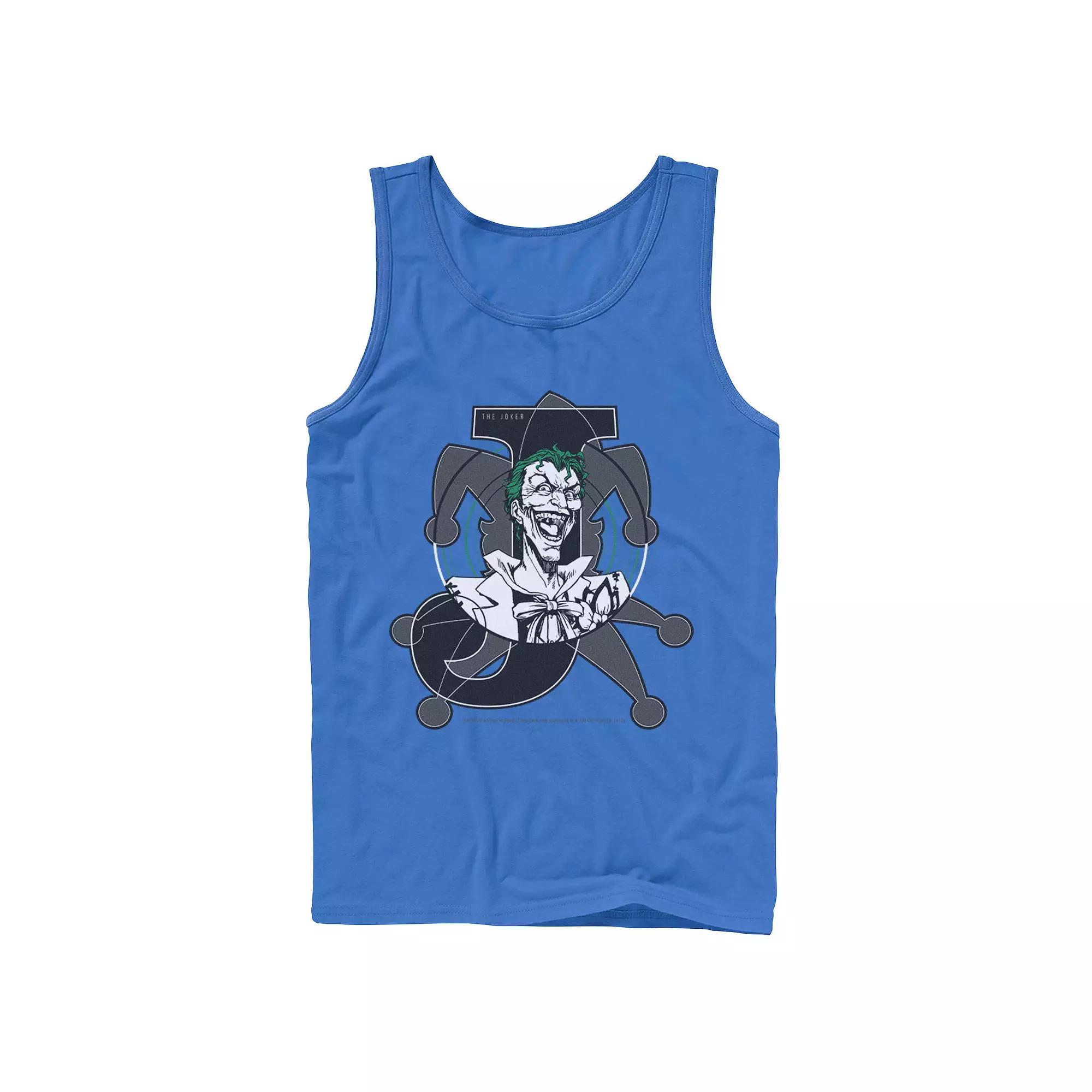 Men's DC Comics Joker Card Laughing Poster Tank Top,  Product Image