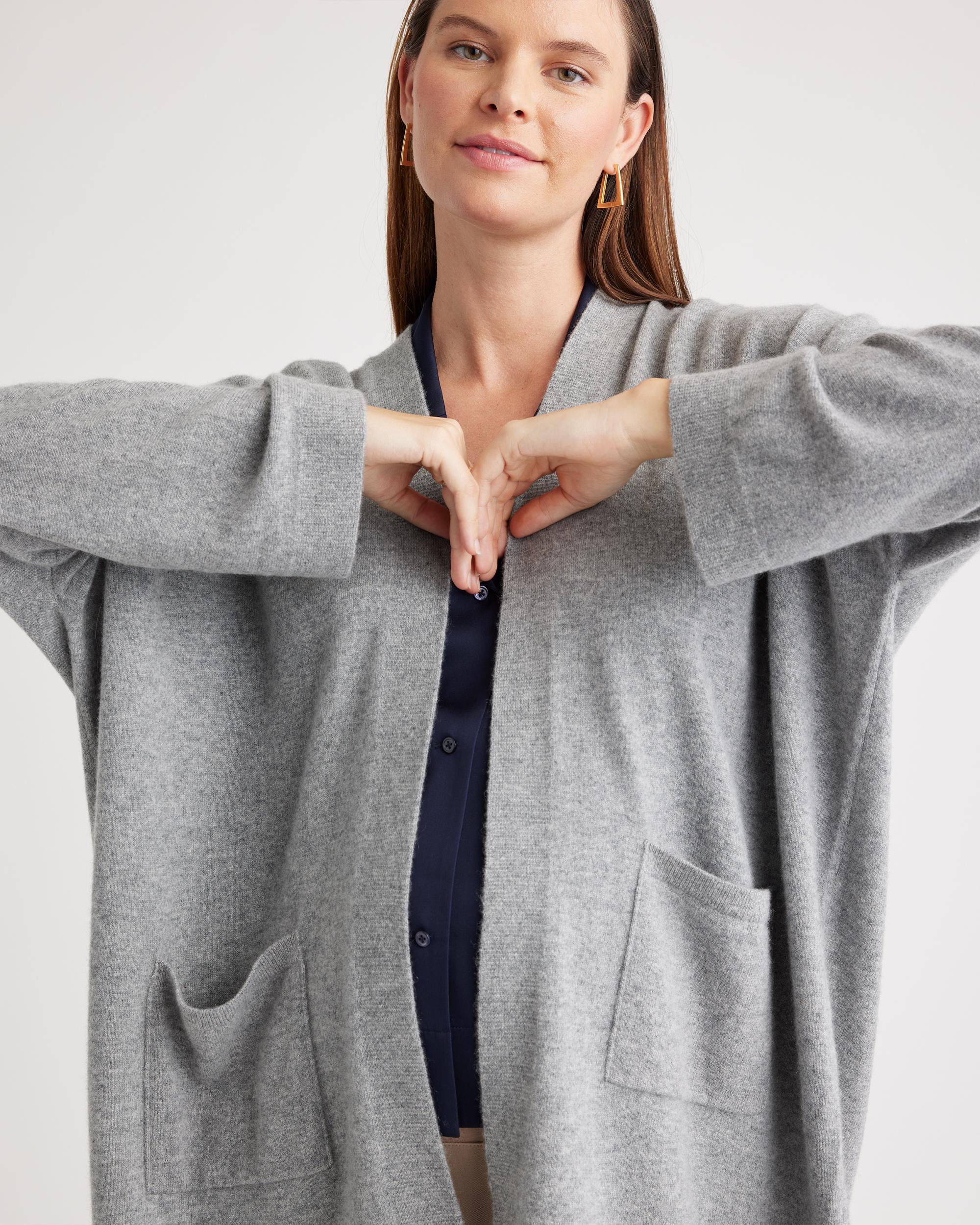 Quince | Women's Mongolian Cashmere Maternity & Nursing Cocoon Cardigan Sweater Product Image