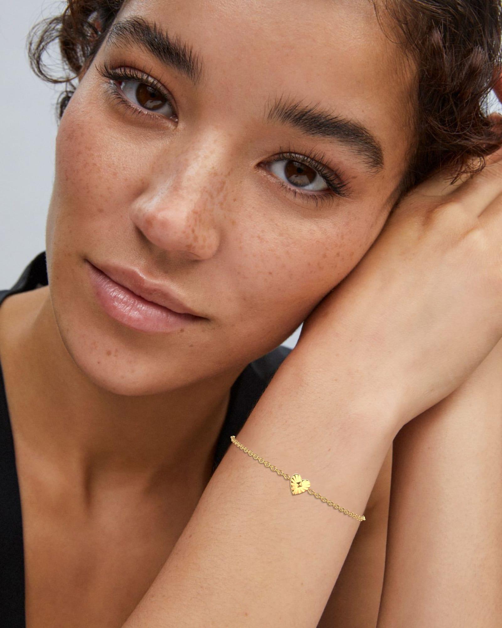 Maia Heartburst Delicate Chain Bracelet in 18k Gold Vermeil Product Image