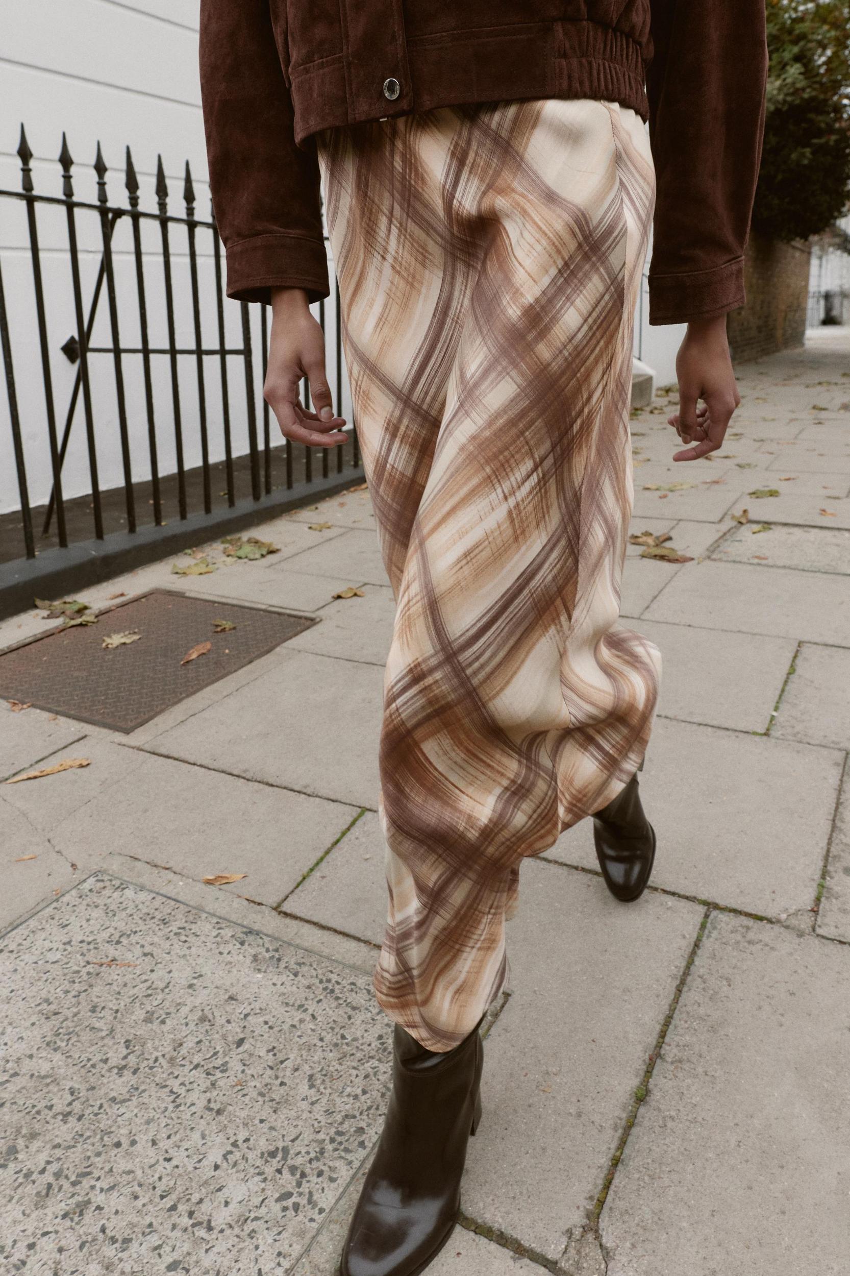 SATIN MIDI SKIRT Product Image