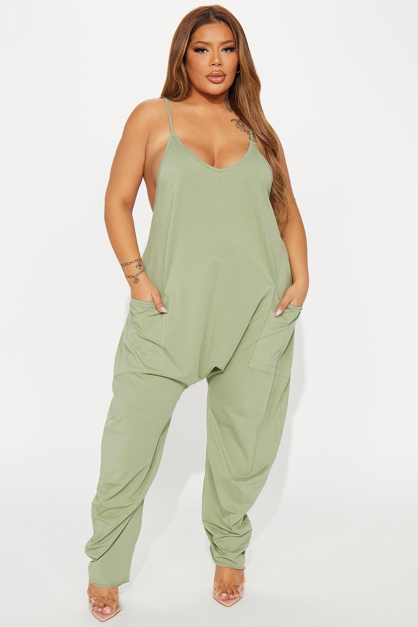 Get You Off My Mind Jumpsuit - Sage Product Image