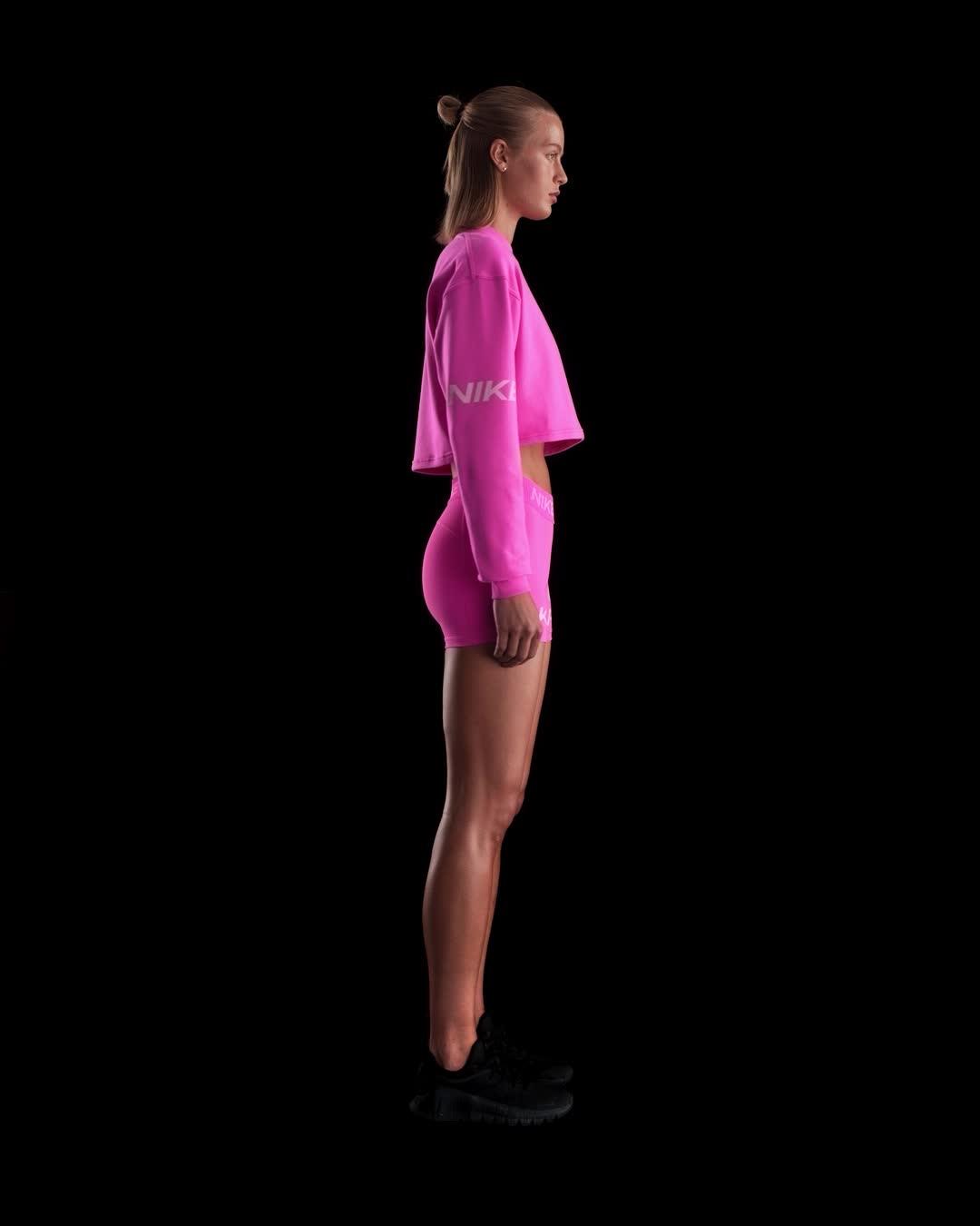 Womens Nike Pro Dri-FIT Loose Crew-Neck French Terry Sweatshirt | HV3591-675 Product Image