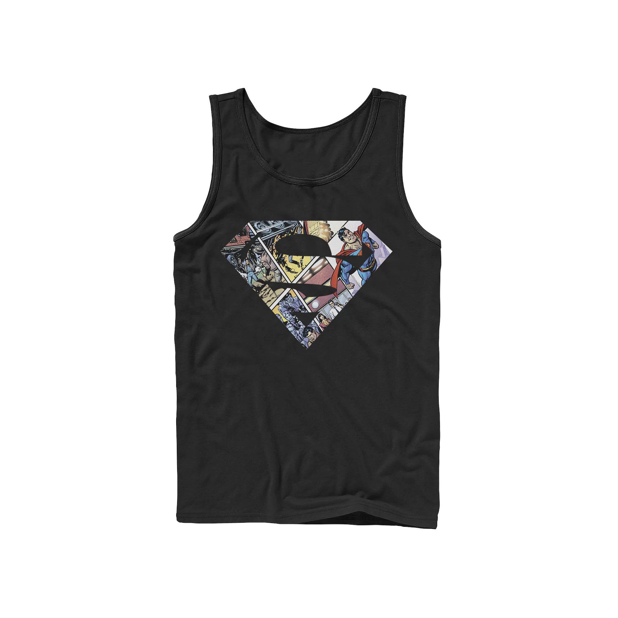 Men's DC Comics Superman Comic Cover Logo Tank Top,  Product Image