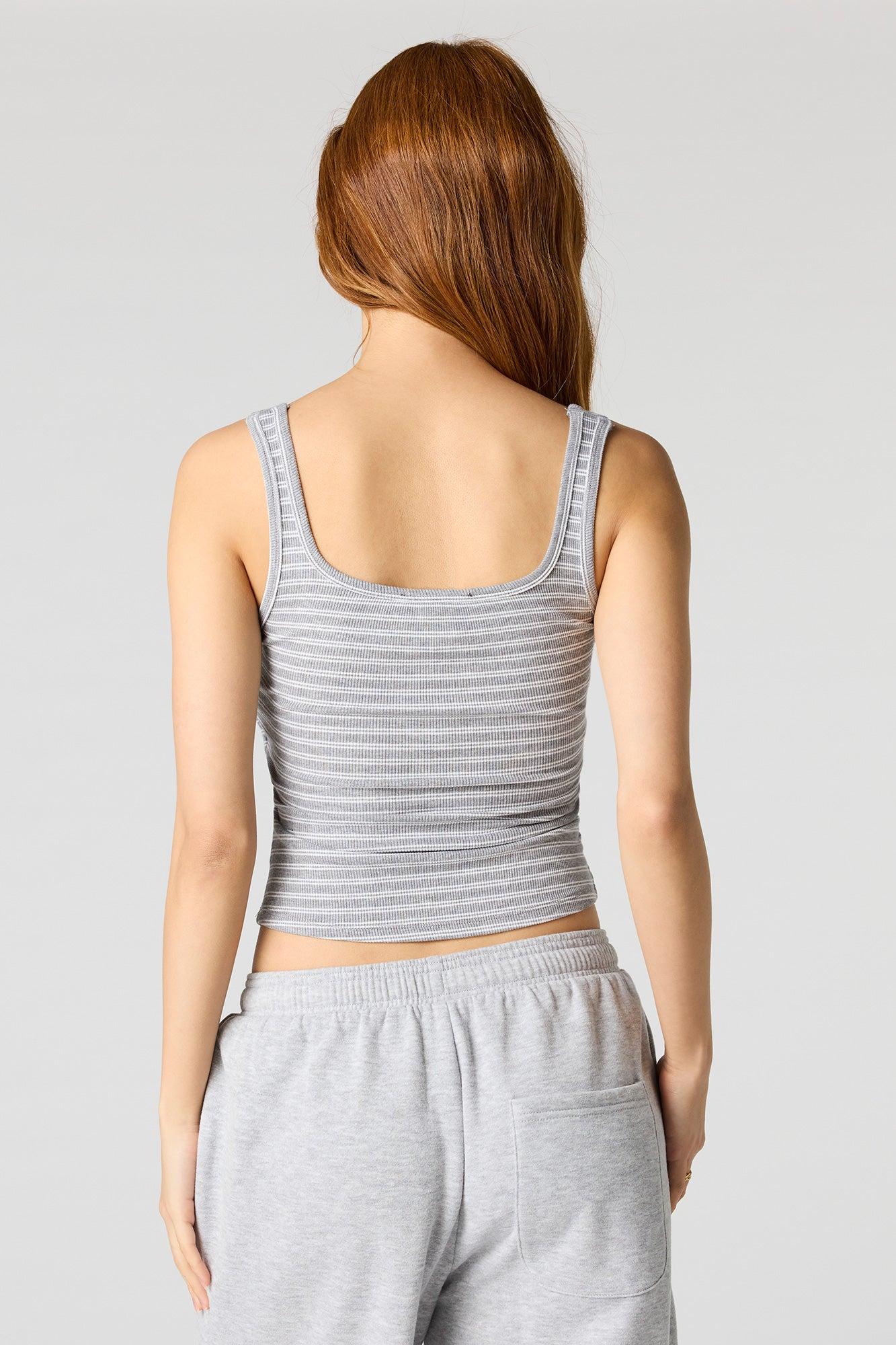 Braless Ribbed Square Neck Tank Female Product Image