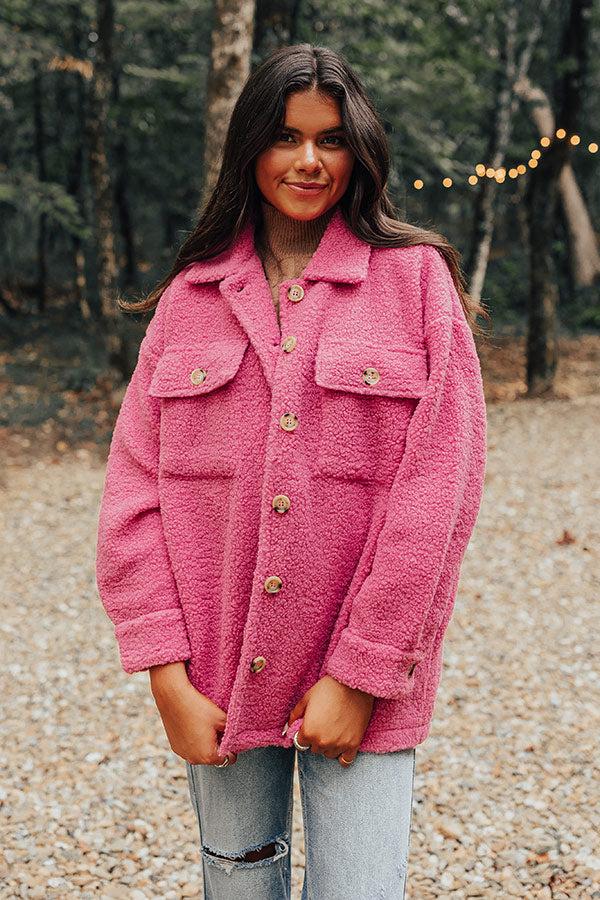 Cozier Than Ever Sherpa Jacket in Pink Product Image