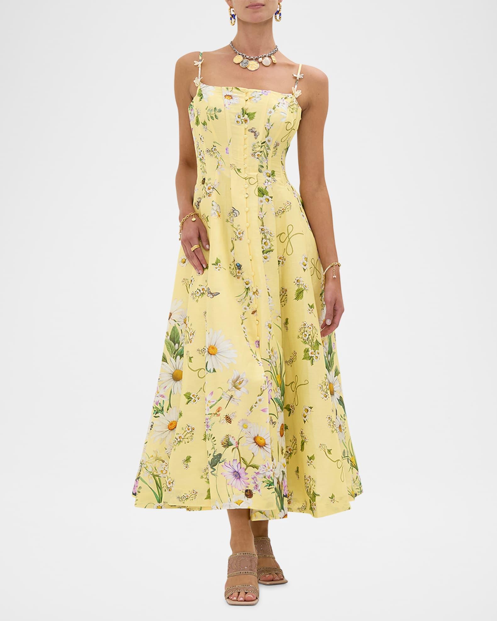 Daisy Chains Corset Dress with Long Flared Skirt Product Image