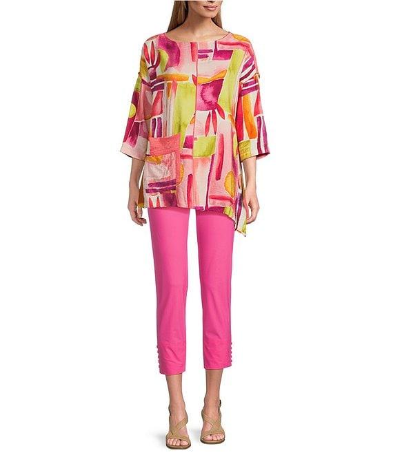 IC Collection Slim Stretch Knit Cropped Pants Product Image