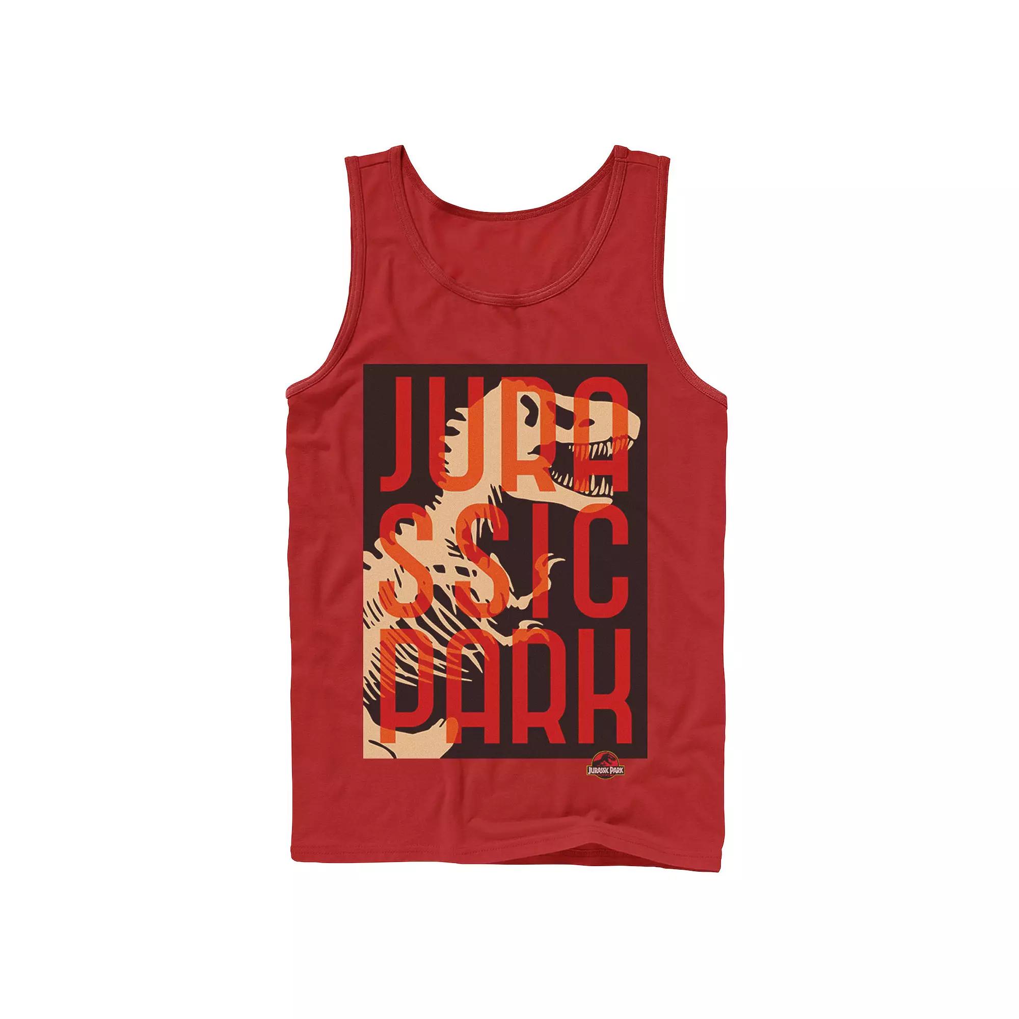 Men's Jurassic Park Split Typography T-Rex Bones Tank Top,  Product Image