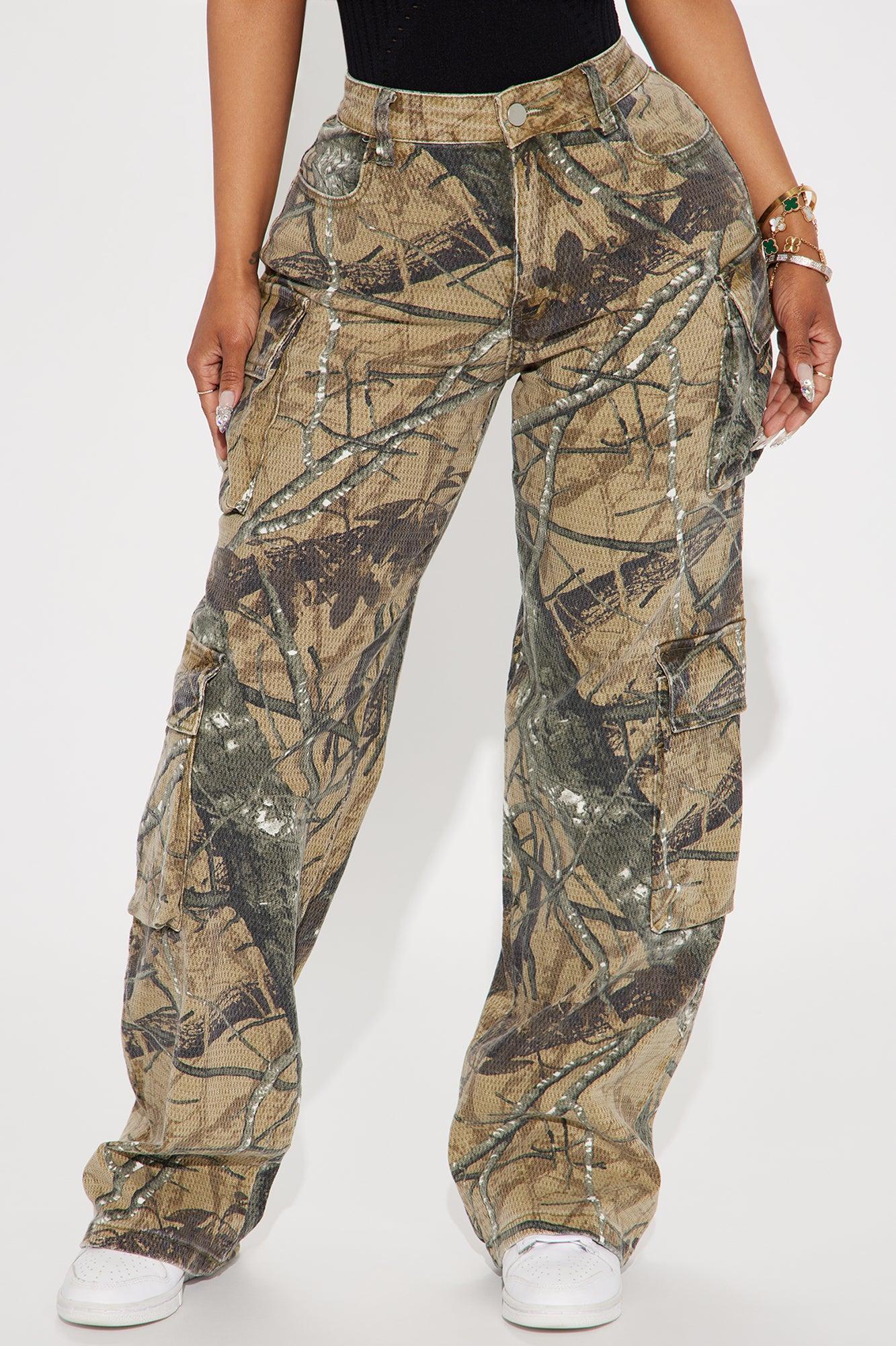 Feeling Rebellious Mid Rise Camo Cargo Pant - Olive/combo Product Image