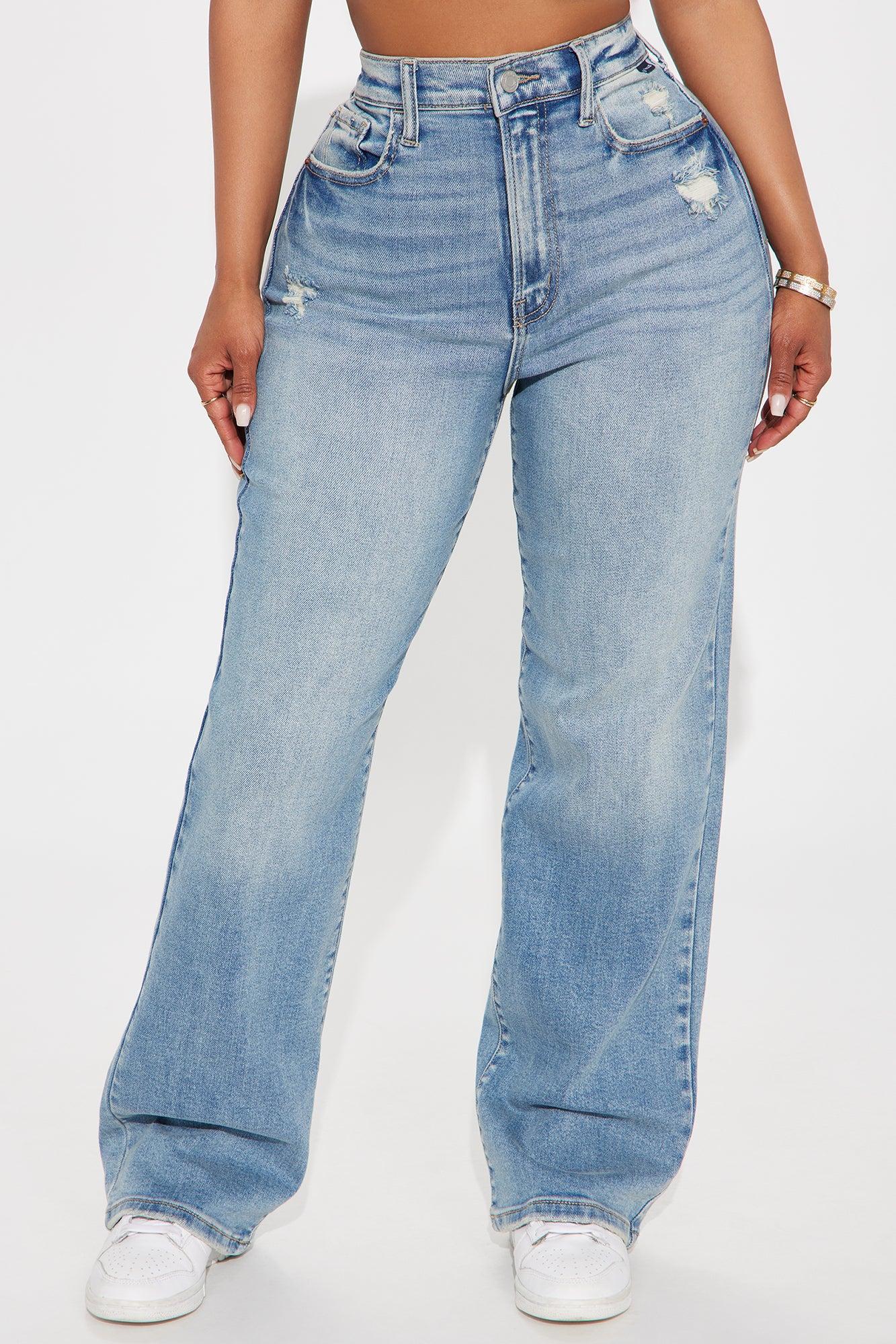 Imara High Rise Straight Leg Jeans - Medium Wash Product Image