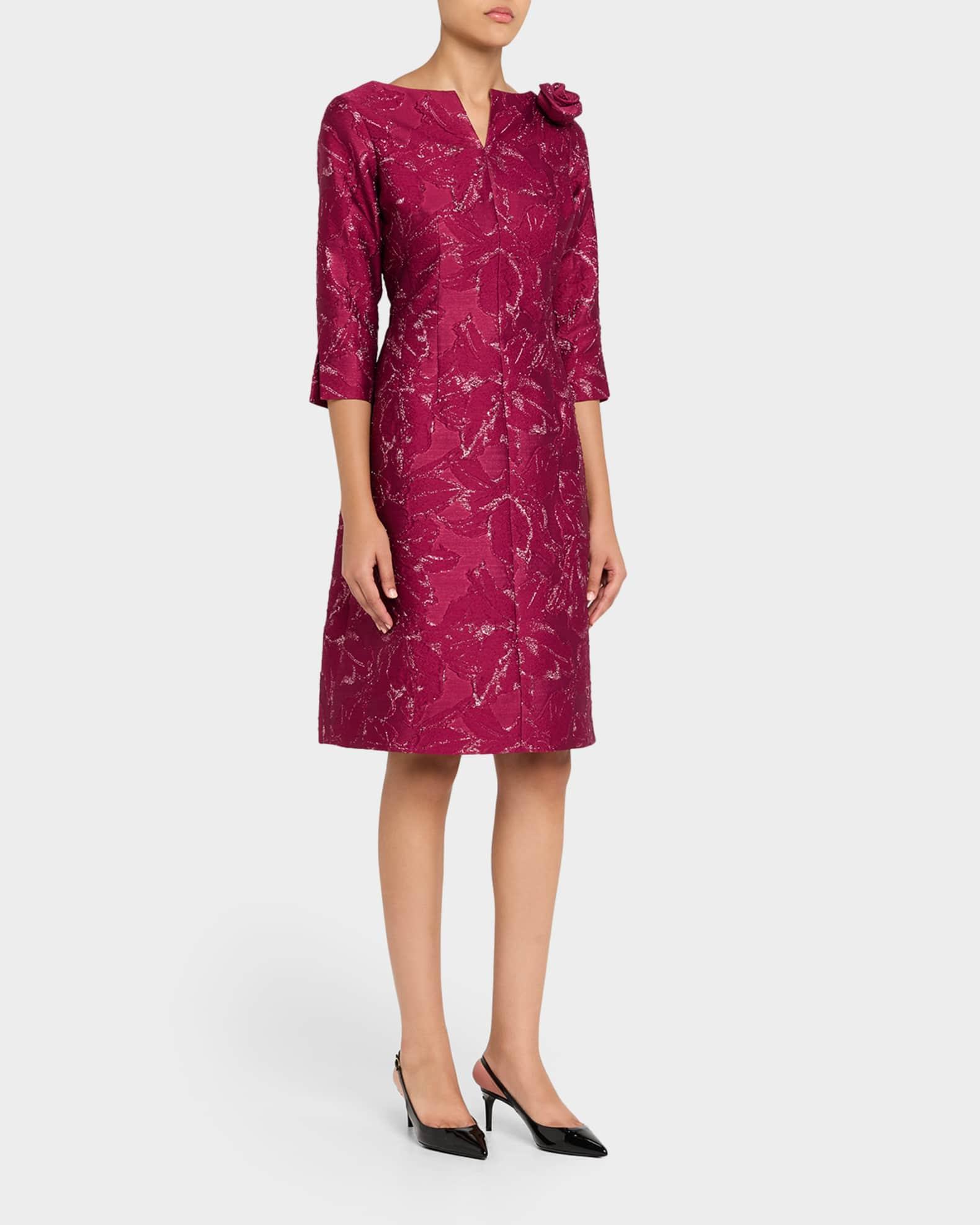 Floral Jacquard Fit-&-Flare Dress Product Image