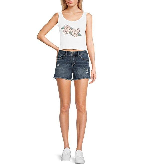 Hurley Aloha Graphic Sleeveless Cropped Tank Top Product Image