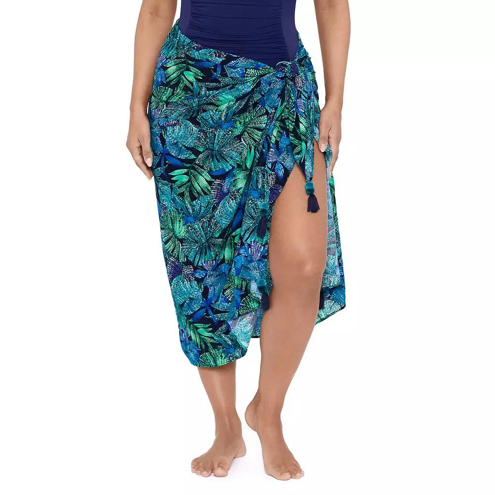 Women's Trimshaper Pareo Solid Midi Wrap Skirt Swim Cover Up, Multi Product Image