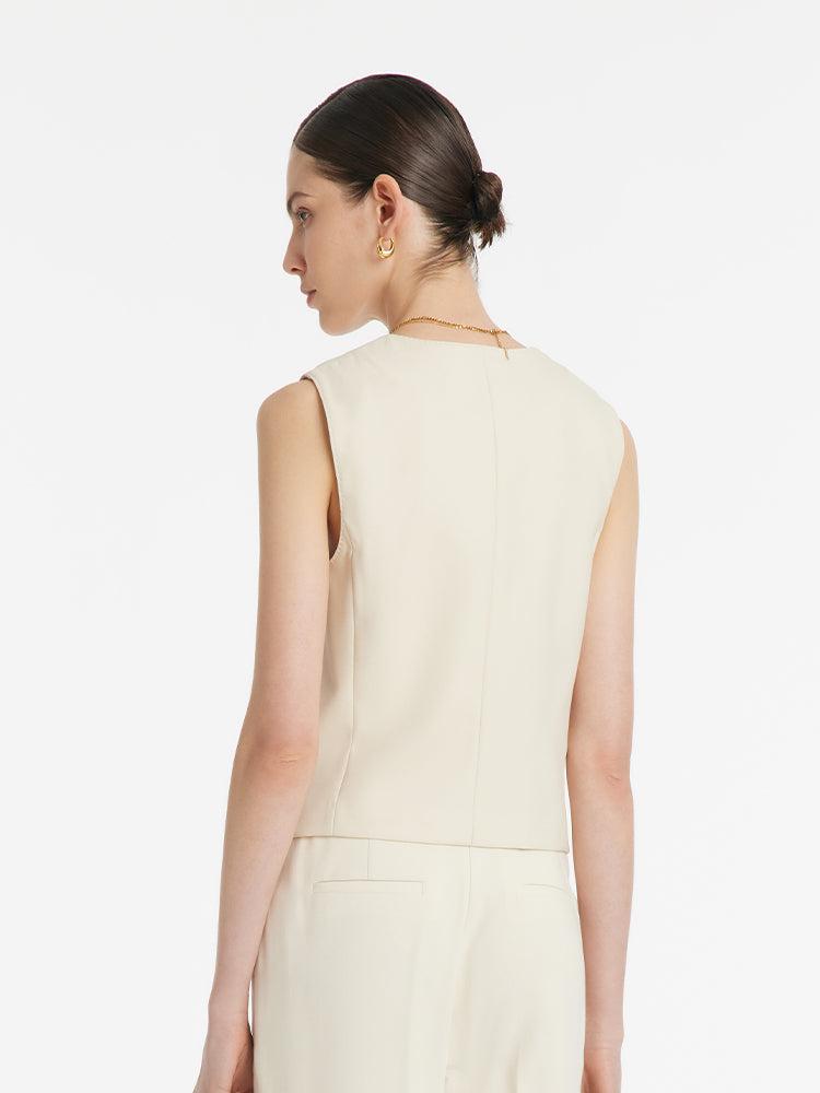 Worsted Wool Single-Breasted Women Vest Product Image