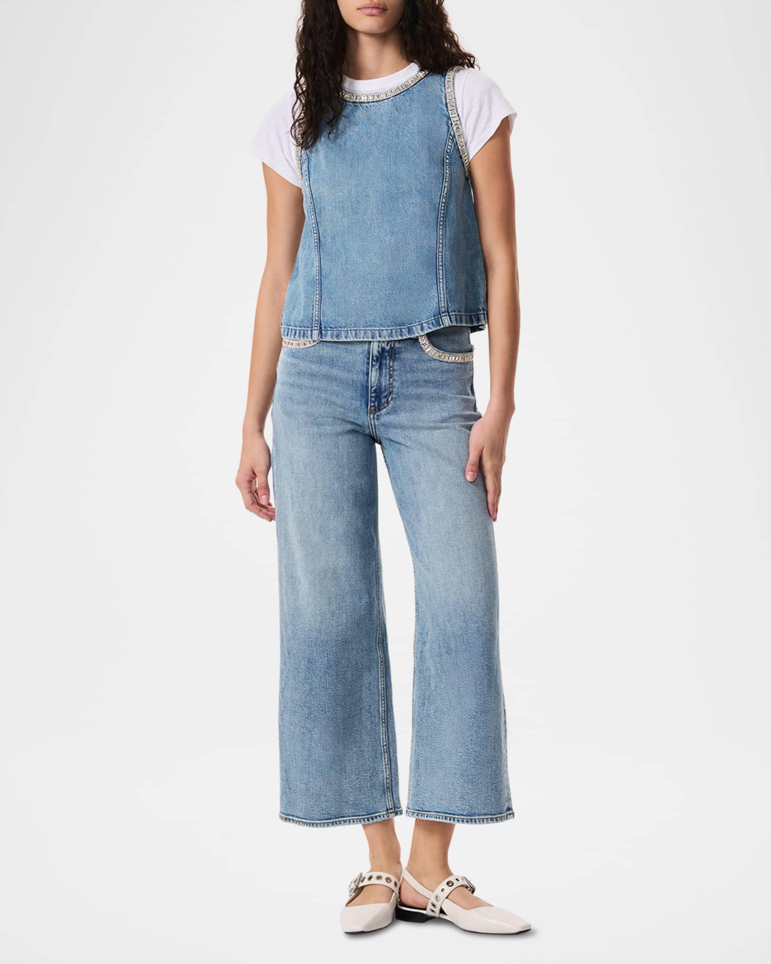 Andi Embellished Wide Ankle Jeans Product Image