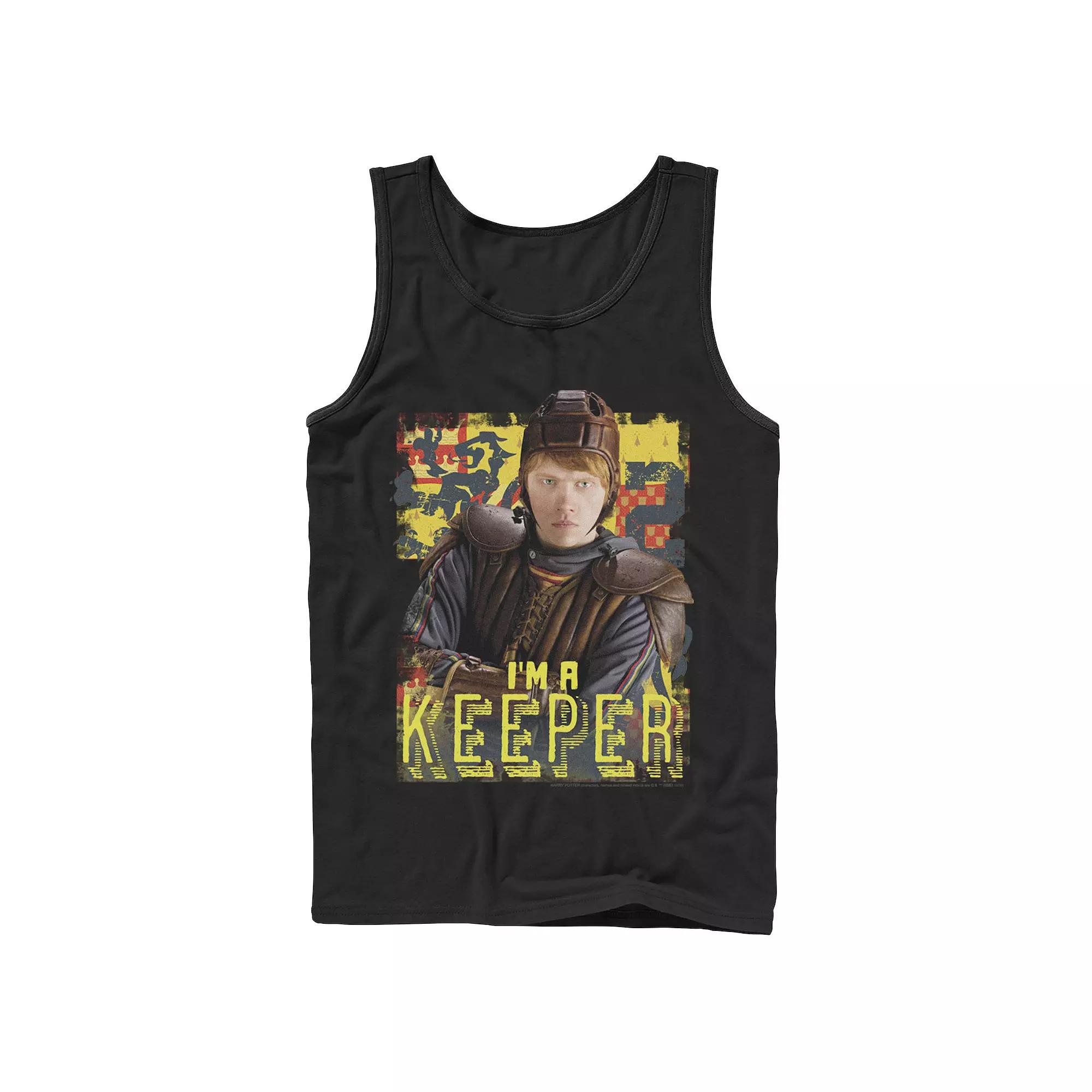 Men's Harry Potter Ron Weasley I'm A Keeper Poster Tank Top,  Product Image