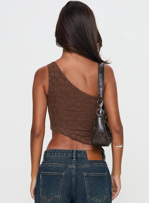 Toomba One Shoulder Top Brown Product Image