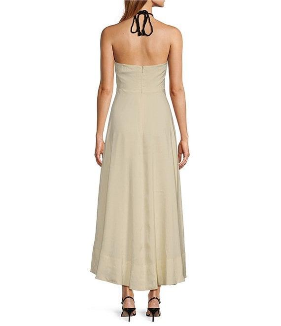 Antonio Melani Finn Linen Blend Rope Halter A-Line Maxi Dress Product Image