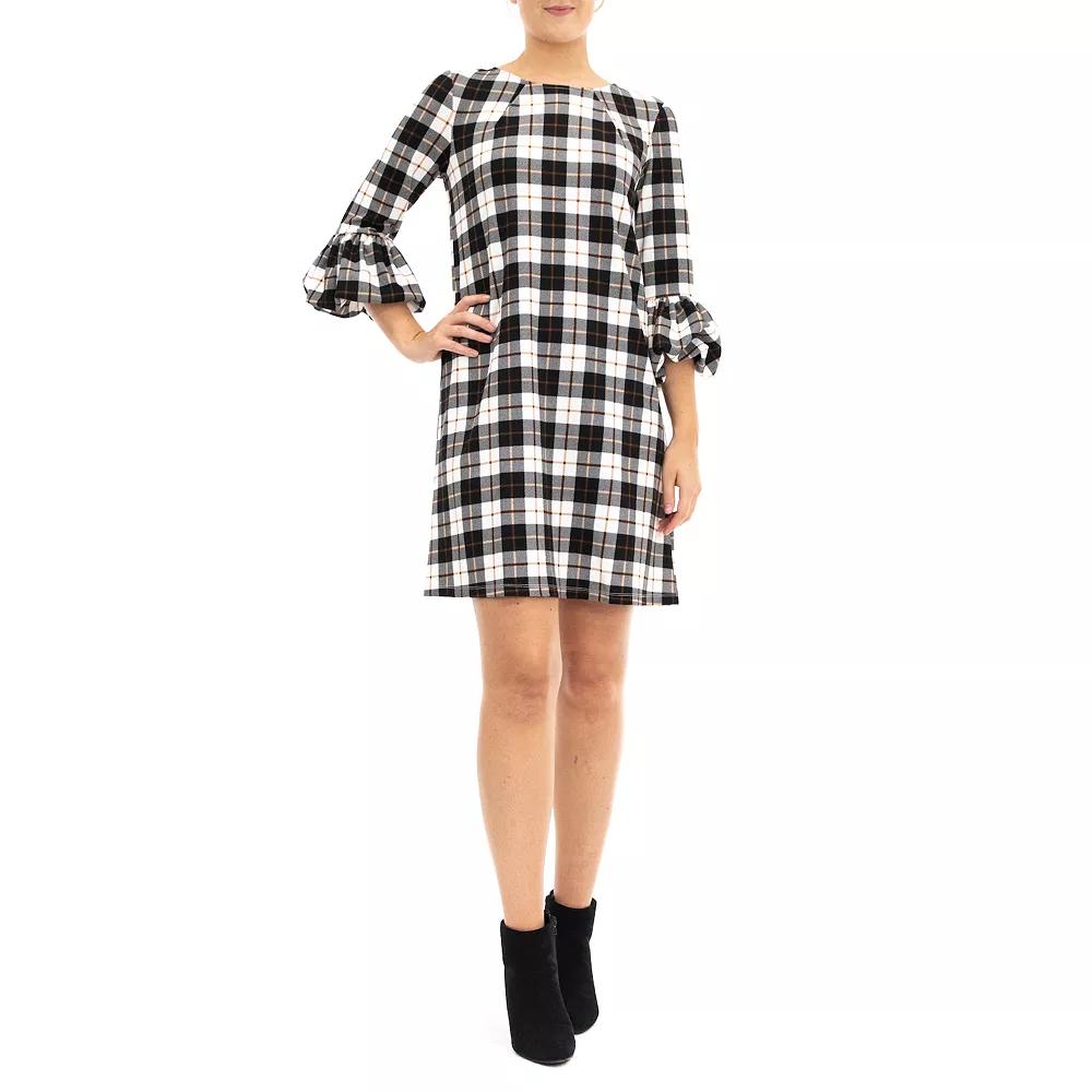 Women's Nina Leonard Crepe Balloon Sleeve Dress,  Product Image