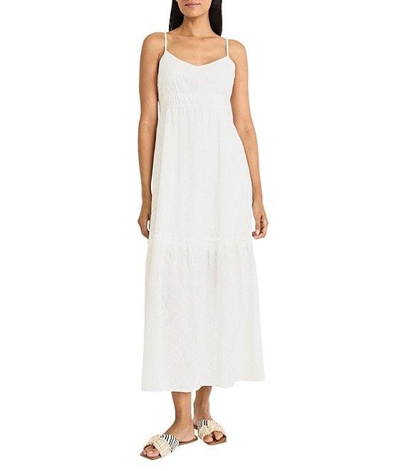The Good Journey Sweetheart Neck Tiered Eyelet Maxi Dress Product Image