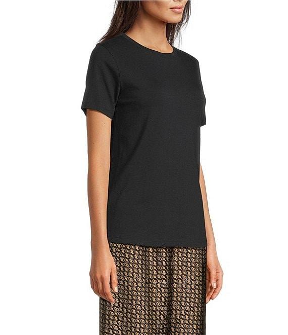 Le' AL.X Organic Cotton Knit Crew Neck Short Sleeve Tee Shirt Product Image