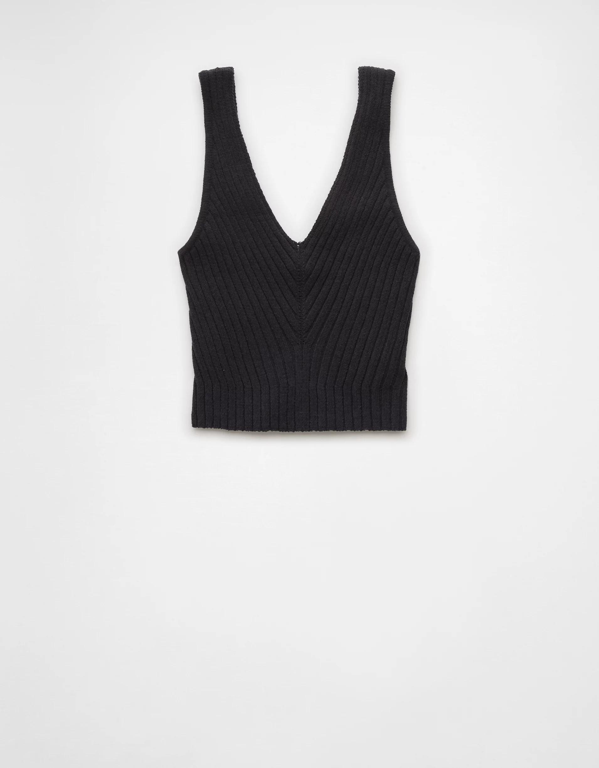 AE V-Neck Chenille Sweater Tank Top Product Image