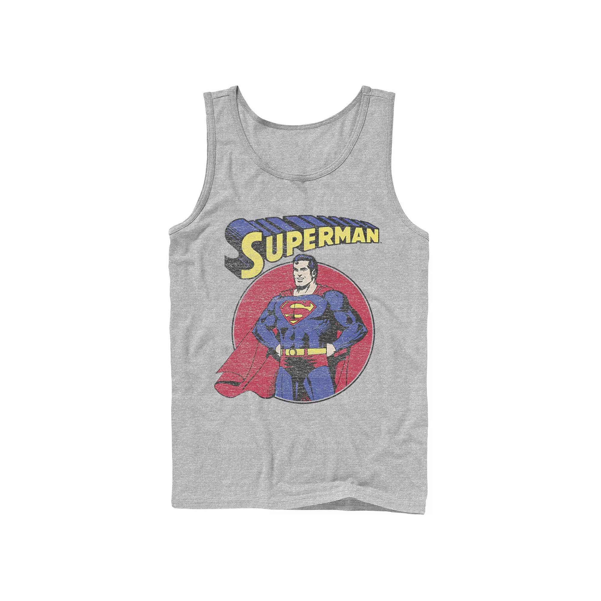 Men's DC Comics Superman Vintage Circle Portrait Logo Tank Top,  Product Image