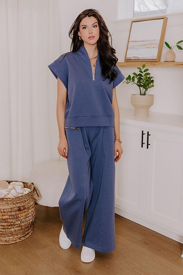 Street Style Chic Scuba Top in Riverside Product Image