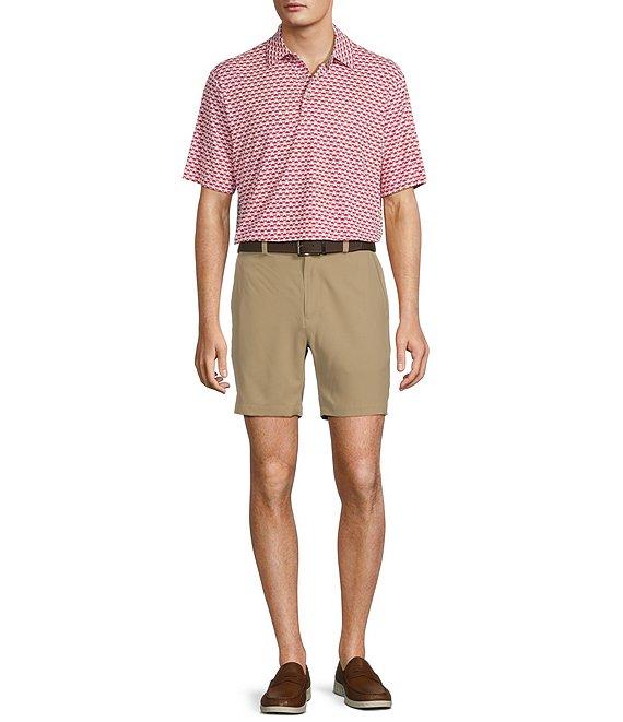 Roundtree & Yorke Performance Crab Print Short Sleeve Polo Shirt Product Image