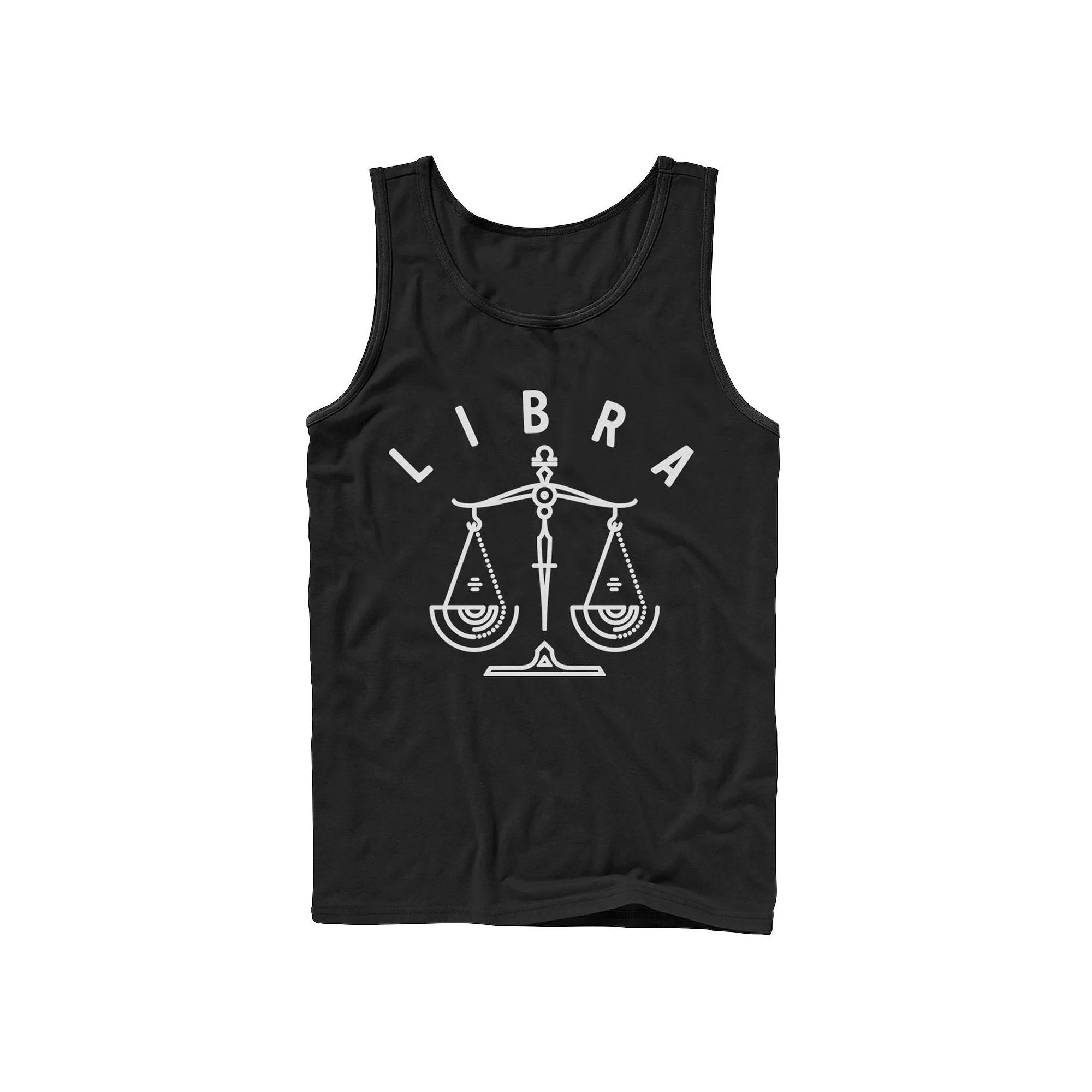 Men's Libra Scale White Ink Sketch Tank Top,  Product Image