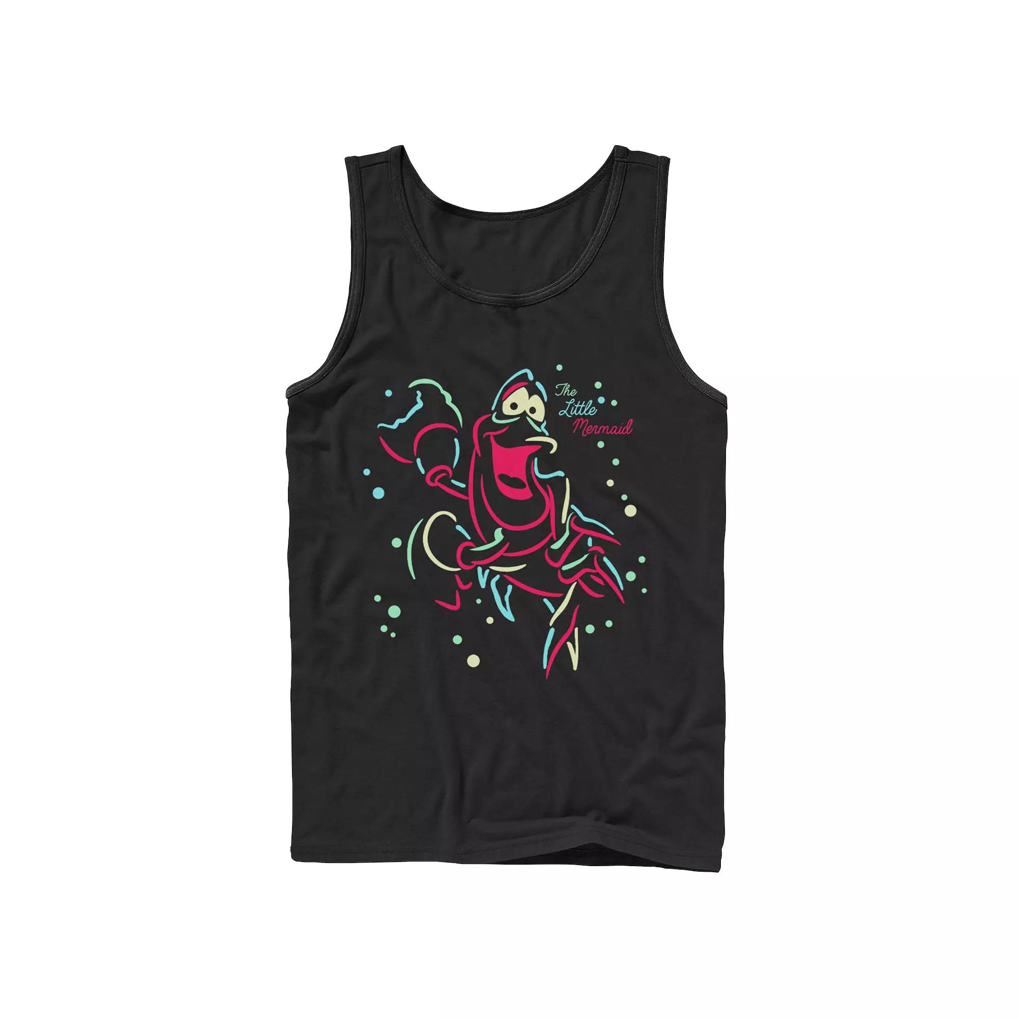 Men's Disney's The Little Mermaid Neon Lights Sebastian Tank Top,  Product Image