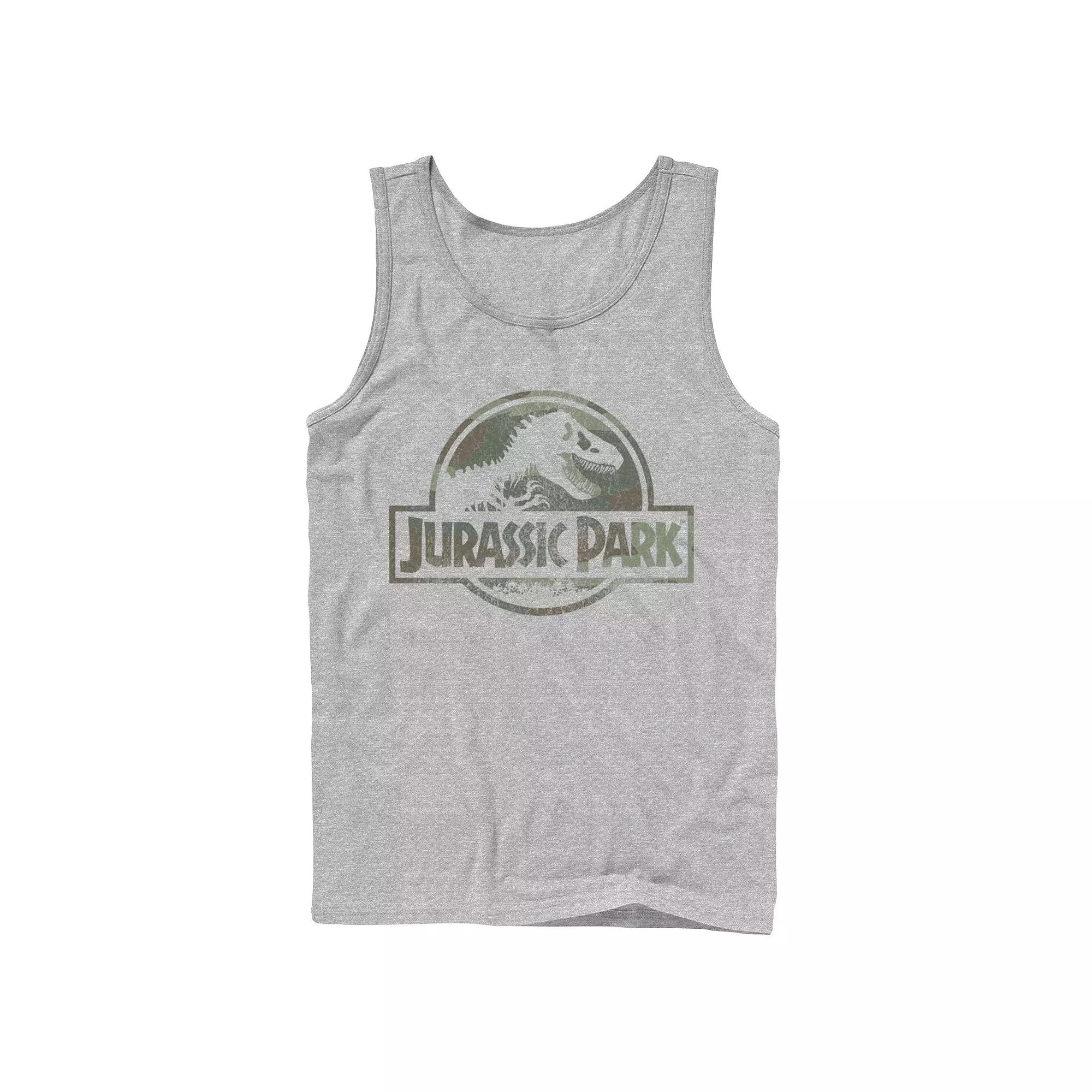 Men's Jurassic Park Camo Fossil Logo Tank Top,  Product Image